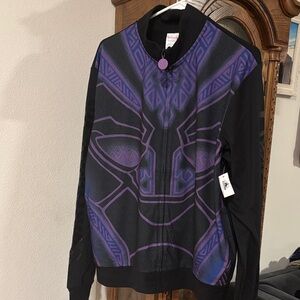 Marvel Black and Purple Black Panther Disney Graphic Zipped Sweatshirt Jacket